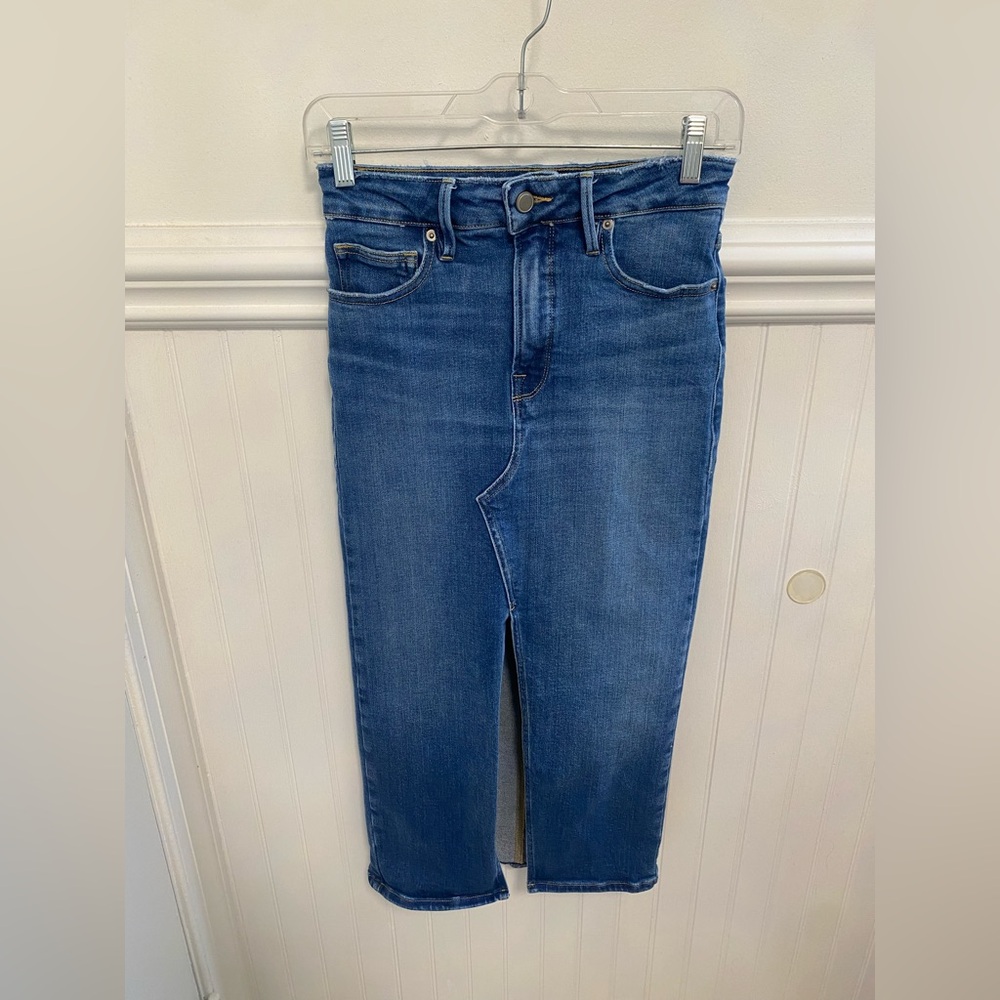 Good American Light Blue Denim Skirt